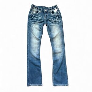 NWT! Premium by Maurices Low Rise Dark Wash Thick Stitch Slim Boot Jean MRSP 64$